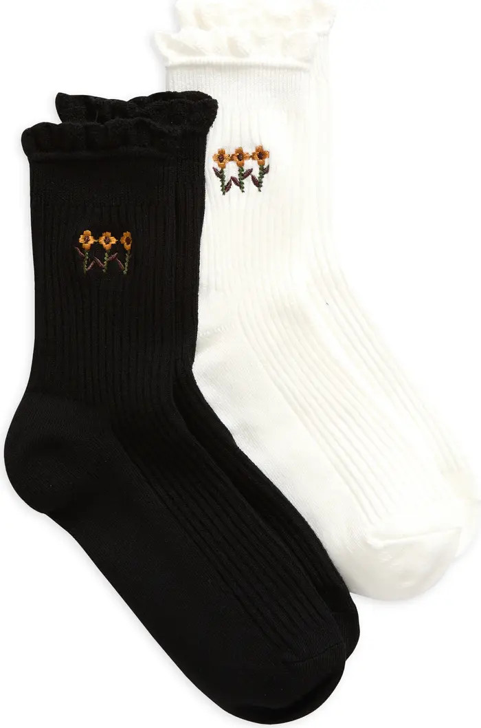 Rainbow Unicorn Birthday Surprise Triple Flower Assorted 2-Pack Crew Socks | Nordstrom | Nordstrom