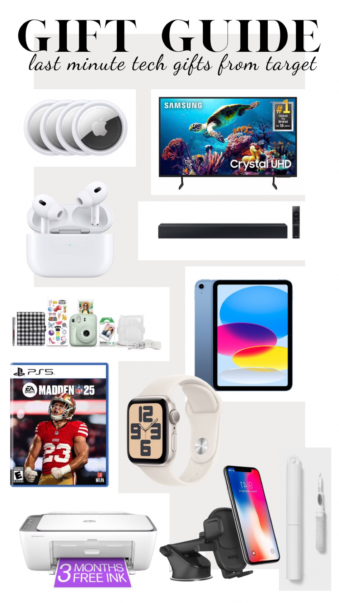 Last minute tech gifts from target- all on sale!

#LTKHoliday #LTKGiftGuide #LTKSaleAlert