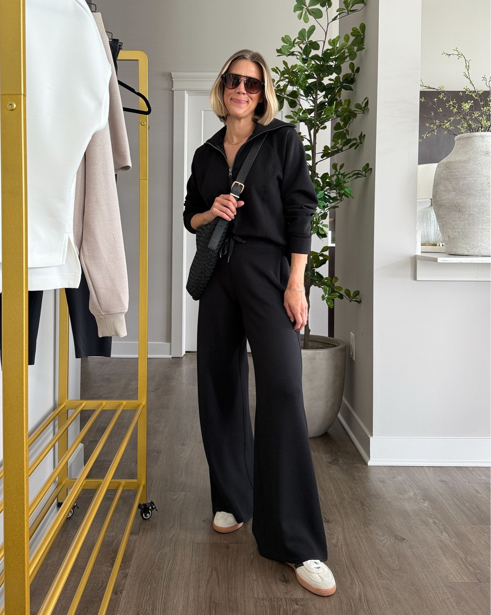 Wearing small/regular wide leg pants, small tee, small half-zip sweatshirt (Code: LAWXSPANX first time purchase only)

@spanx #spanxpartner

#LTKFindsUnder100 #LTKOver40 #LTKStyleTip