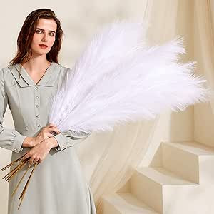 6 PCS Faux Pampas Grass Large 45"/115CM Tall Big Artificial Pompous Grass Fake Pompass Branches P... | Amazon (US)