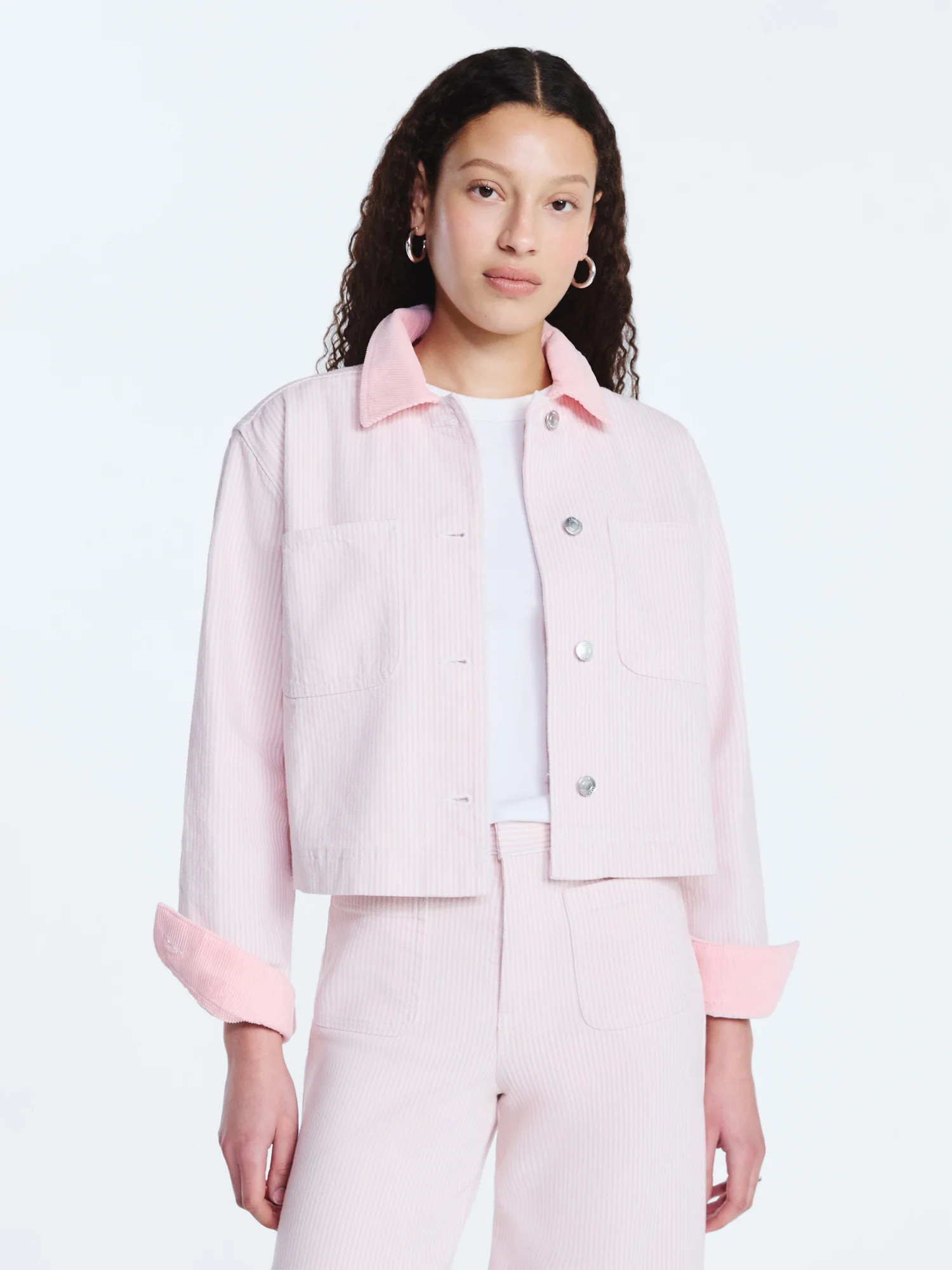 Free Assembly Women's Cropped Cotton Chore Jacket, Sizes XS-XXL | Walmart (US)