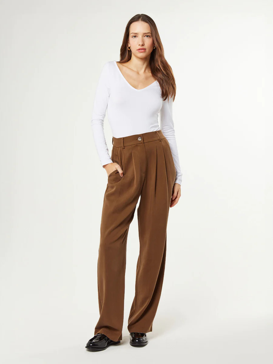 Cinnamon Straight Leg Trousers in Tobacco | OMNES UK