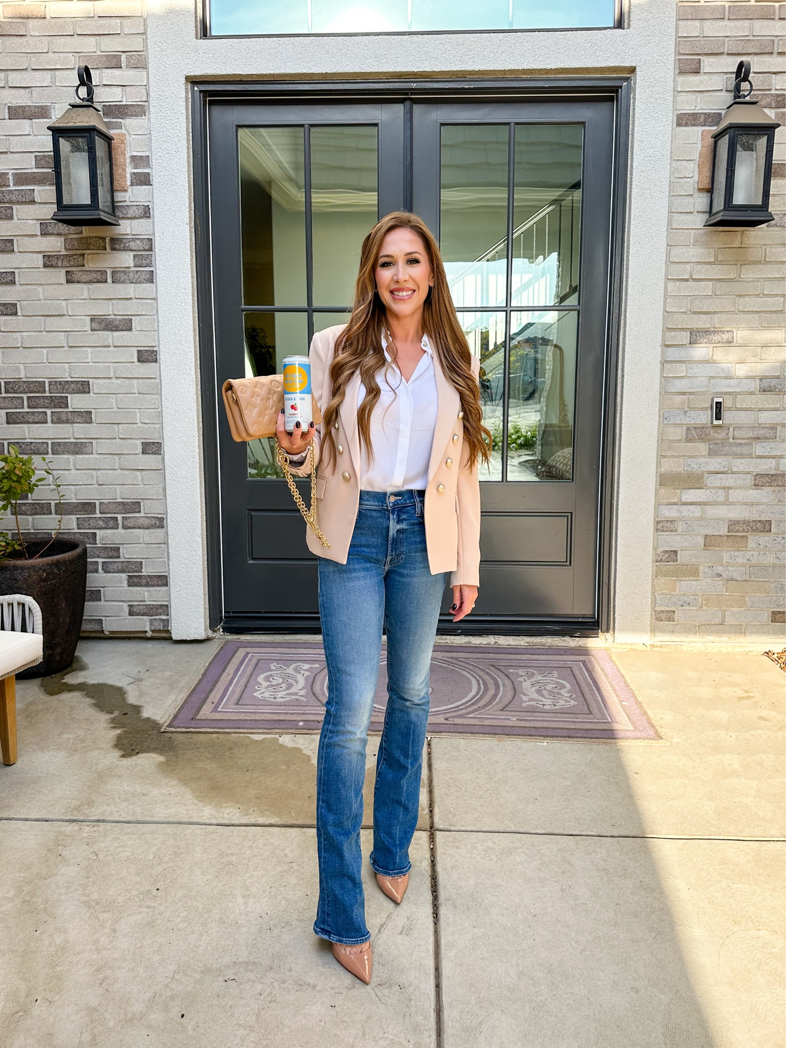 Blazer, jeans, mother denim, nude heels, workwear

#LTKshoecrush #LTKworkwear