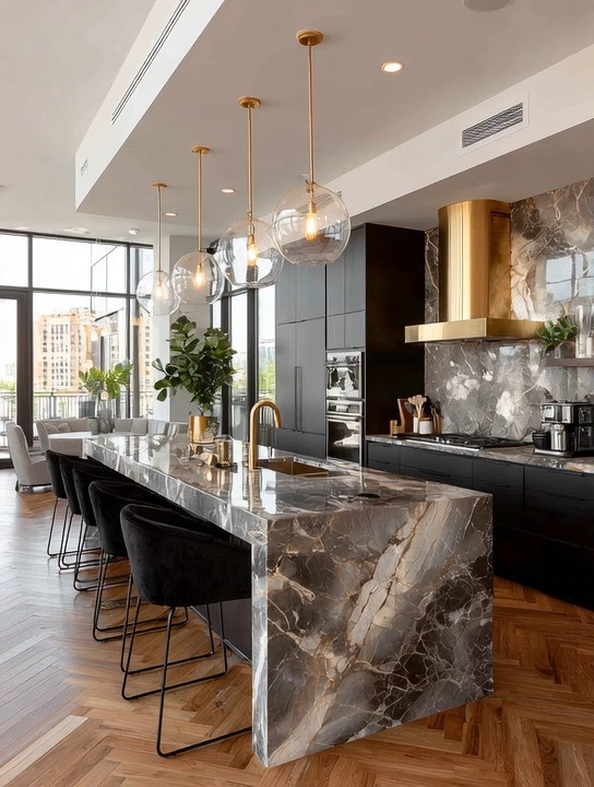 Gray doesn’t have to feel cold or basic.

It just needs the right contrast.

If your kitchen leans into gray tones—whether it’s cabinetry, marble, or stone—it can easily fall into that safe, expected look. But the moment you introduce gold, everything shifts.

Gold brings warmth where gray feels flat.
It adds light, reflection, and that quiet layer of luxury that instantly elevates the entire space.

Start with the simplest upgrade.
A gold faucet. It’s functional, always visible, and one of the most impactful details in your kitchen.

Then take it one step further.
Pair your island with black velvet bar stools. The softness of velvet against the strong stone creates balance, while the darker tone anchors the entire design.

Suddenly, the space feels intentional.
Layered. Designed.

From a distance, it looks like a full renovation.
In reality, it’s just a few smart upgrades done right.

Shop our edit to recreate this look with gold fixtures and elevated seating.

Because the difference between basic and beautiful is always in the details.

#KitchenDesign #HomeUpgrade #ModernInteriors 

 #LTKHome