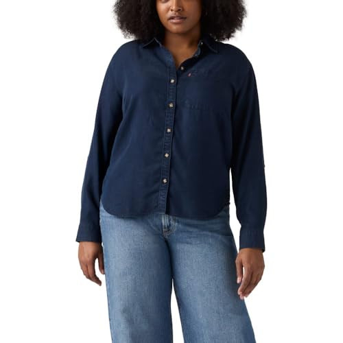 Levi's Women's Darlene Utility Shirt, (New) Initial Take, 1X-Large Plus | Amazon (US)