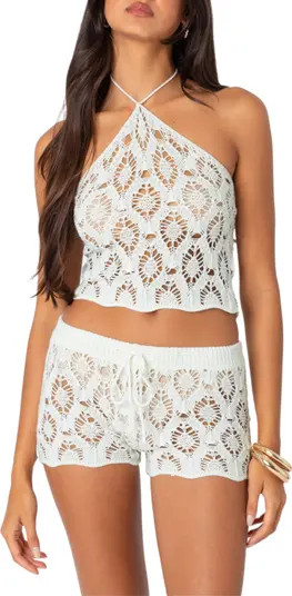 Peach Open Stitch Halter Top | Nordstrom