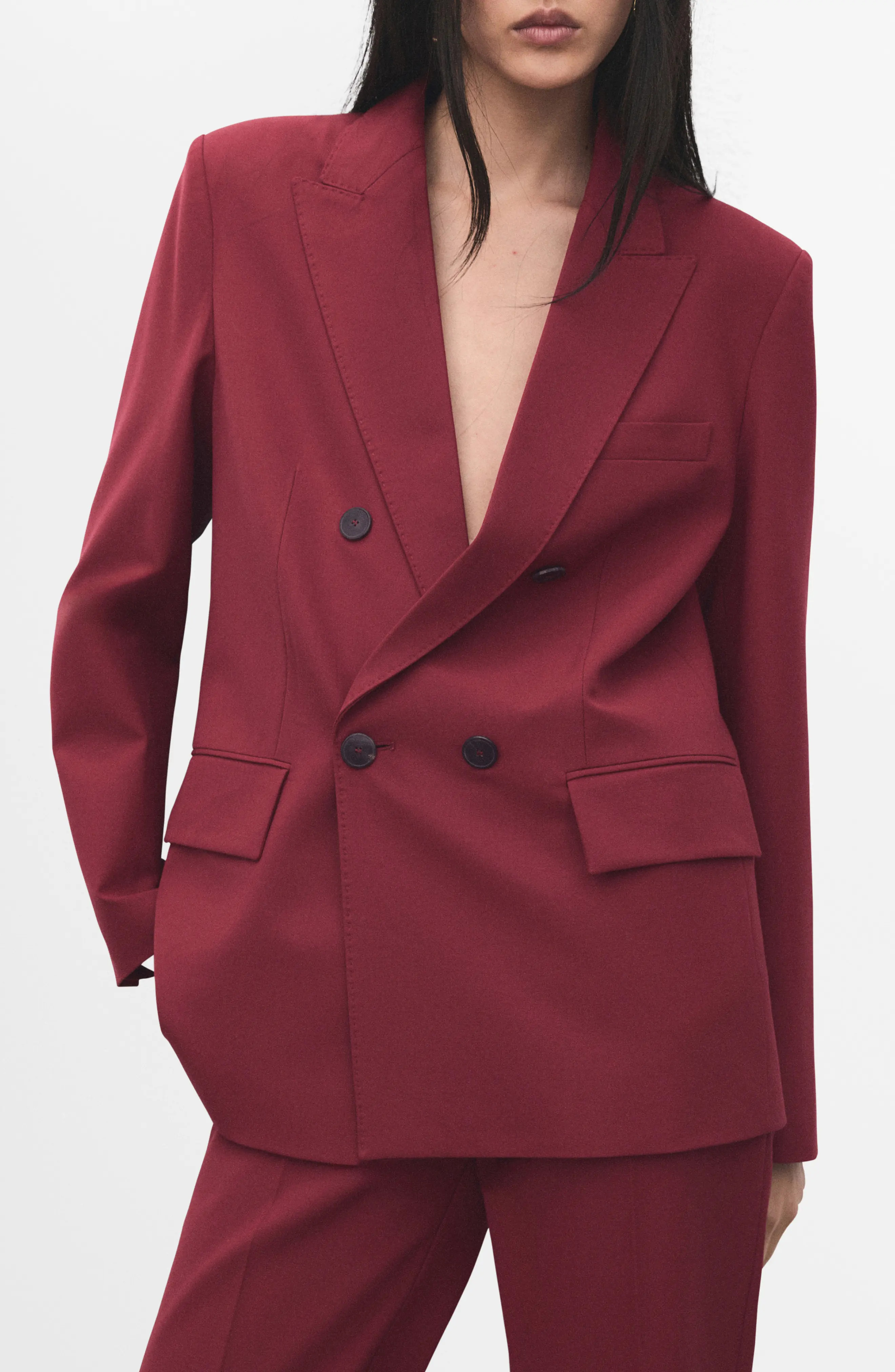 MANGO Double Breasted Blazer (Women) | Nordstrom | Nordstrom