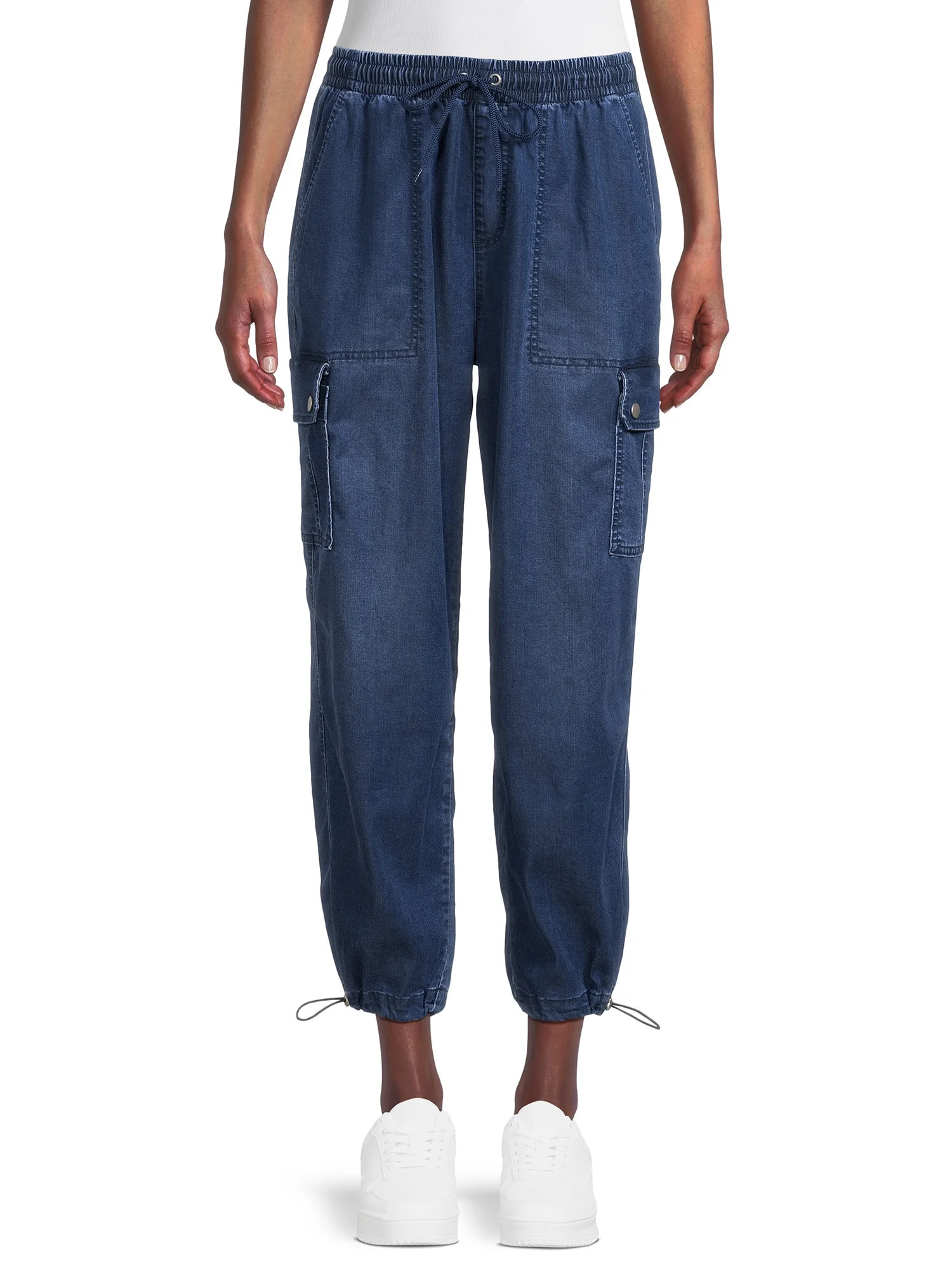 Time and Tru Women's Cargo Parachute Jogger Pants, 26" Inseam, Sizes XS-XXL | Walmart (US)