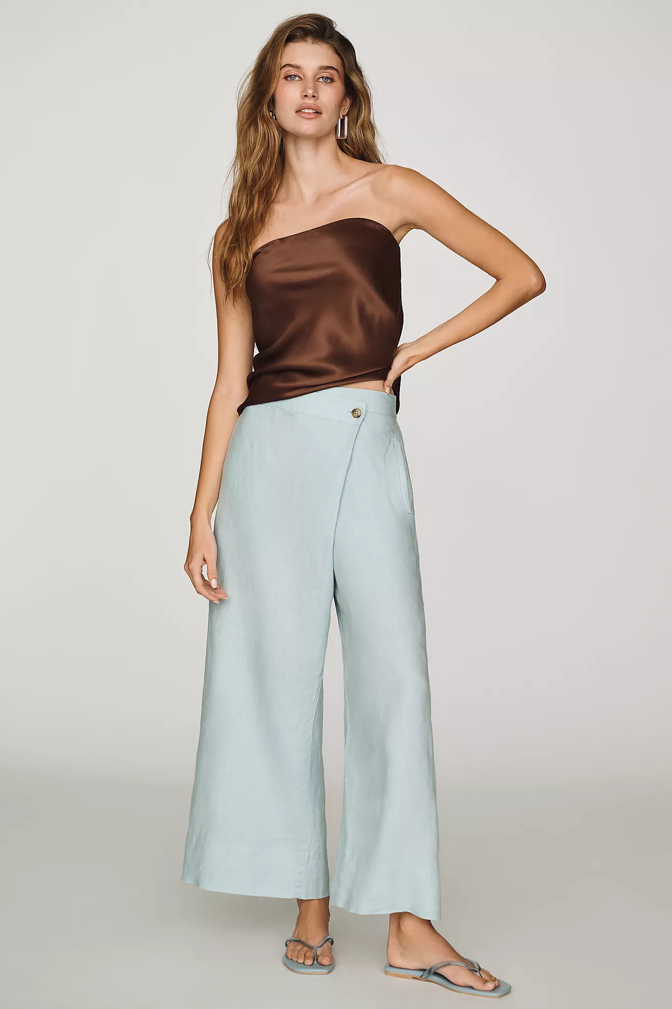 By Anthropologie Crossover Linen Pants | Anthropologie (US)
