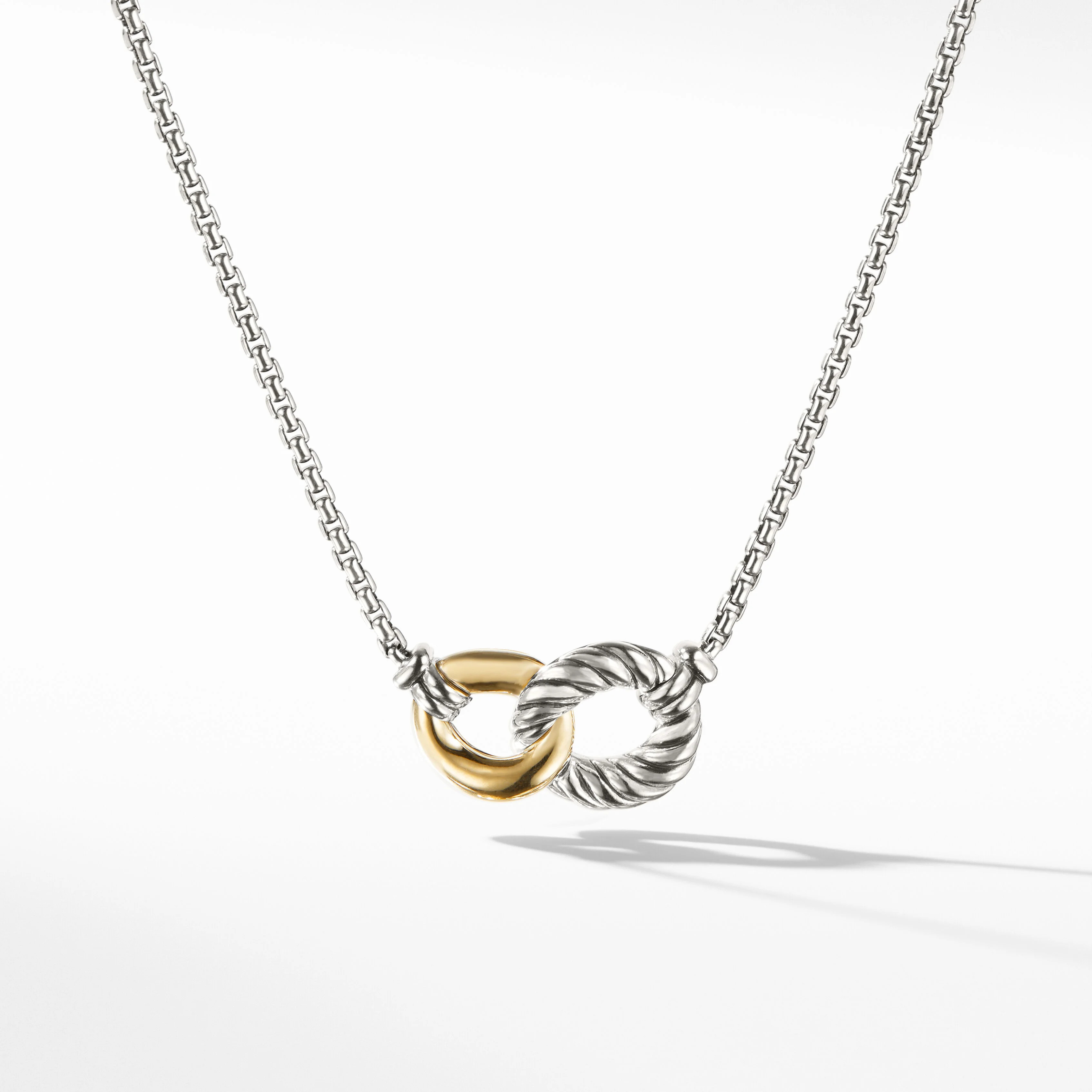 Belmont® Curb Link Necklace in Sterling Silver with 18K Yellow Gold | David Yurman