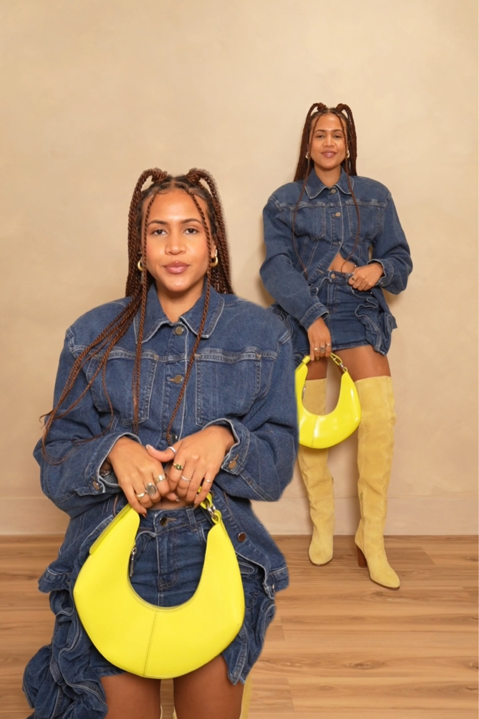 Denim on denim fall look 

#LTKWorkwear #LTKShoeCrush #LTKItBag