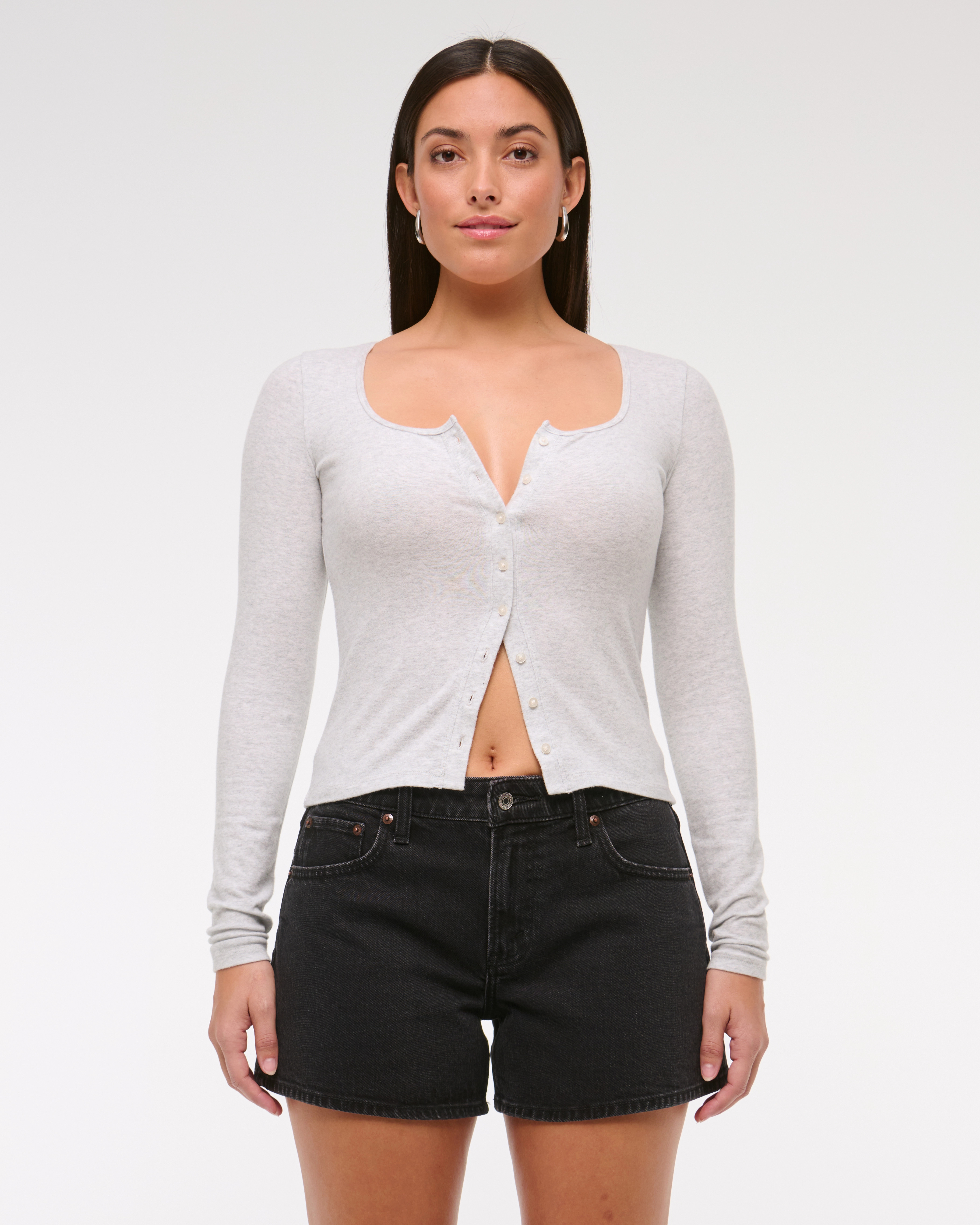 Curve Love Mid Rise A-Line Short | Abercrombie & Fitch (US)