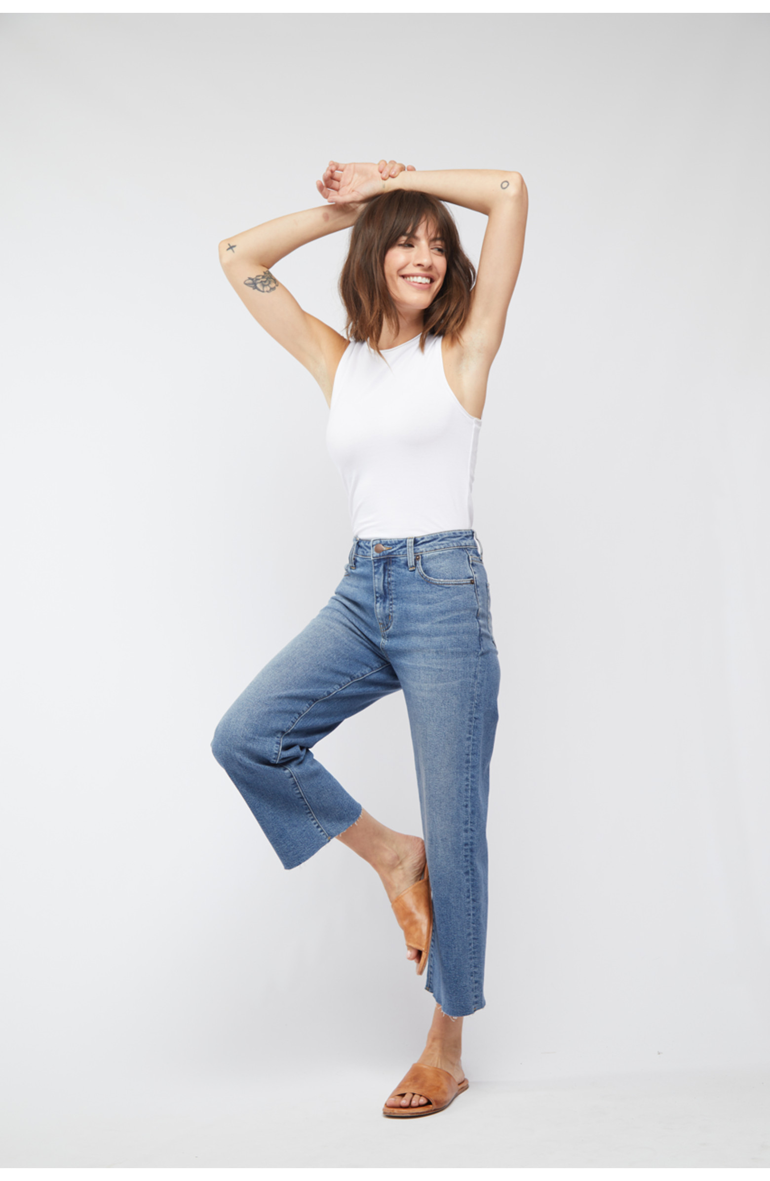 Aberdeen Jeans High Rise Wide Leg Crop | Nordstrom