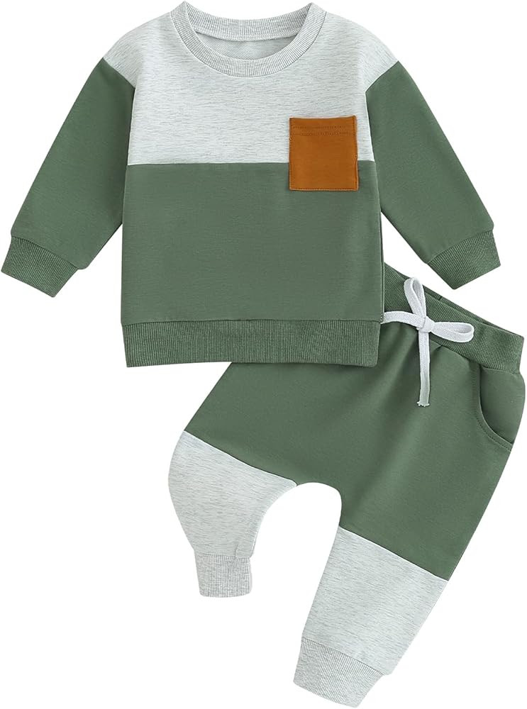 Toddler Baby Boy Clothes Set Letter Print Long Sleeve Sweatshirt Top Jogger Pants Cute Newborn In... | Amazon (US)