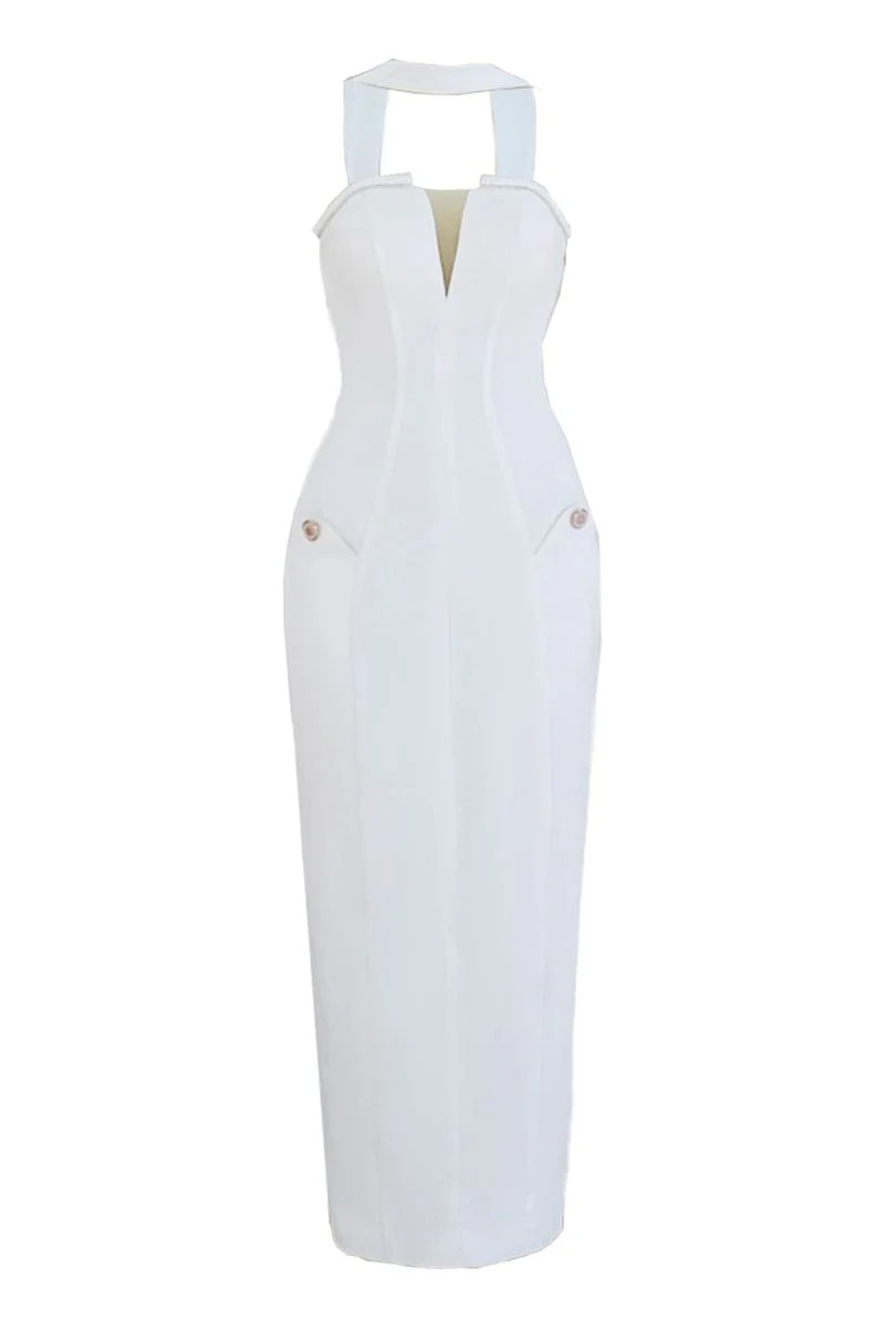 OLD MONEY MIDI DRESS WITH NECK GAITER | Do Long | CULT MIA | CULT MIA UK LTD