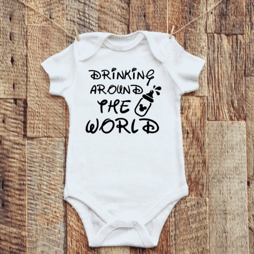 Drinking Around the World Onesie, Disney Onesie, Epcot Onesie, Epcot, Bottle, Disney for Babies, ... | Etsy (US)