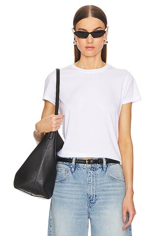 FRAME Baby Tee in White from Revolve.com | Revolve Clothing (Global)