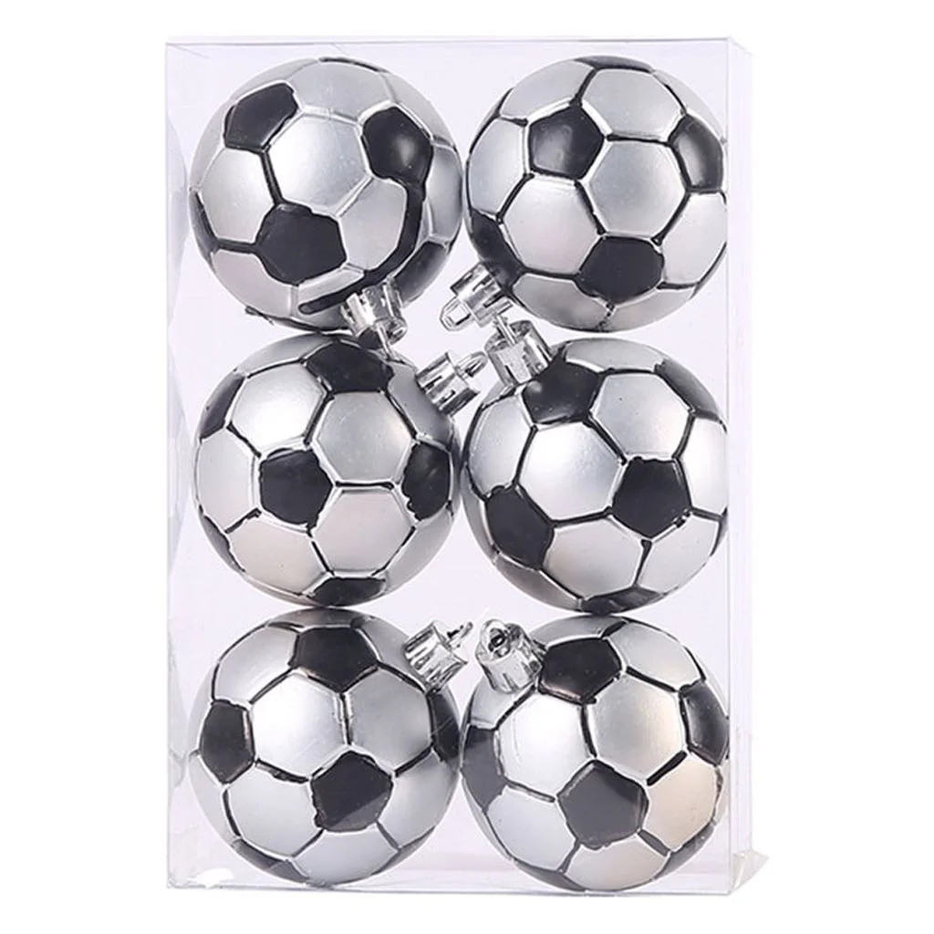 6pcs Christmas Balls Xmas Tree Ornaments Christmas Football Ornaments Sports Theme Christmas Tree... | Walmart (US)