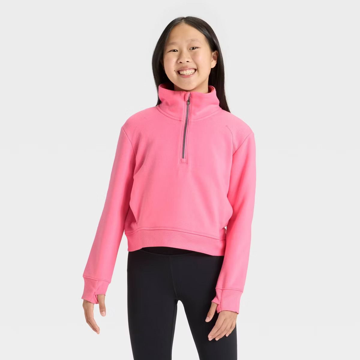 Girls' Active Comfort Fleece 1/2 Zip Pullover Sweatshirt - All In Motion™ | Target