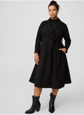 Lightweight Melton Tie Front Coat | Torrid (US & Canada)