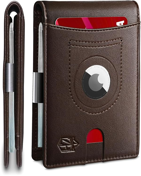 Zitahli Men's Wallets Airtag Holder Slim Rfid Leather with Gift Box | Amazon (US)