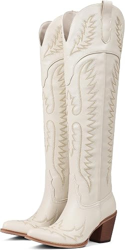 CELNEPHO Cowboy Boots for Women Over The Knee Western Cowgirl Boots Classic Embroidered Country C... | Amazon (US)