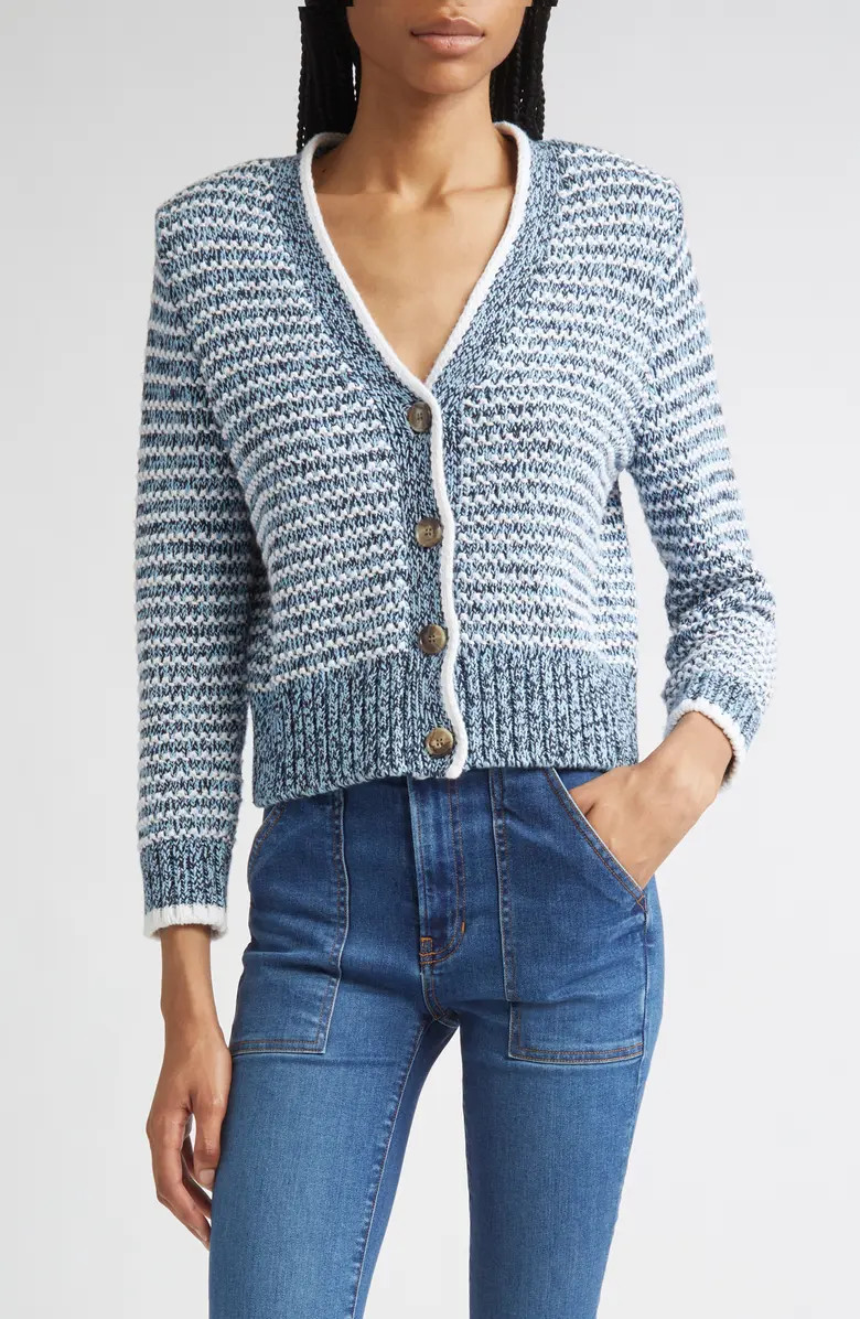 Veronica Beard Ansonia Stripe Cotton Cardigan | Nordstrom | Nordstrom