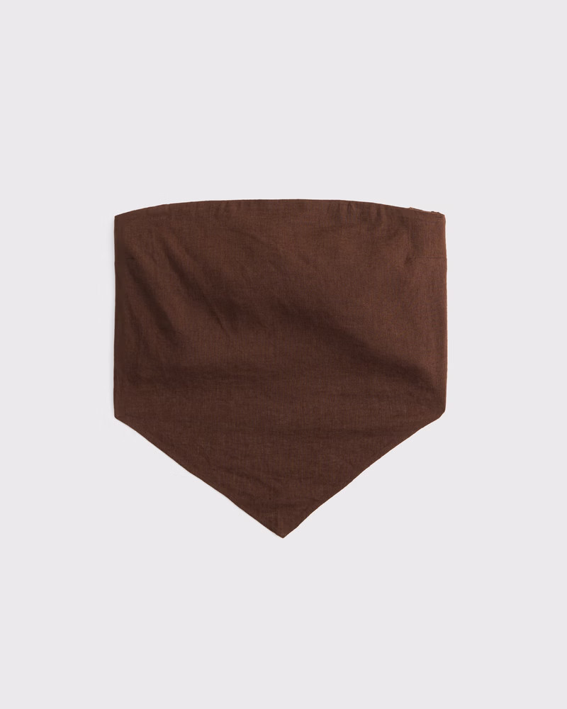 Women's Linen-Blend Strapless Scarf Top | Women's Tops | Abercrombie.com | Abercrombie & Fitch (US)