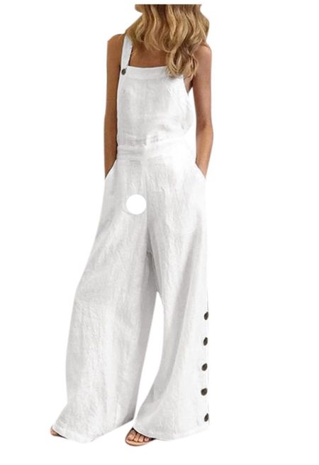 Ichuanyi Women Loose Jumpsuit Casual Suspender Pants Wide Leg Solid Buttons Overalls.
This overall is super cute. Make sure to check the size chart carefully. It runs small.  It available in 5 colors.

#LTKfindsunder50