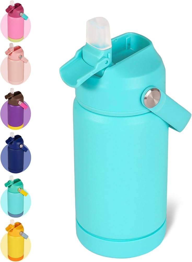 Kerilyn 12oz Leak-proof Kids Water Bottle With Straw, Insulated Stainless Steel Vacuum Bottle For... | Amazon (US)