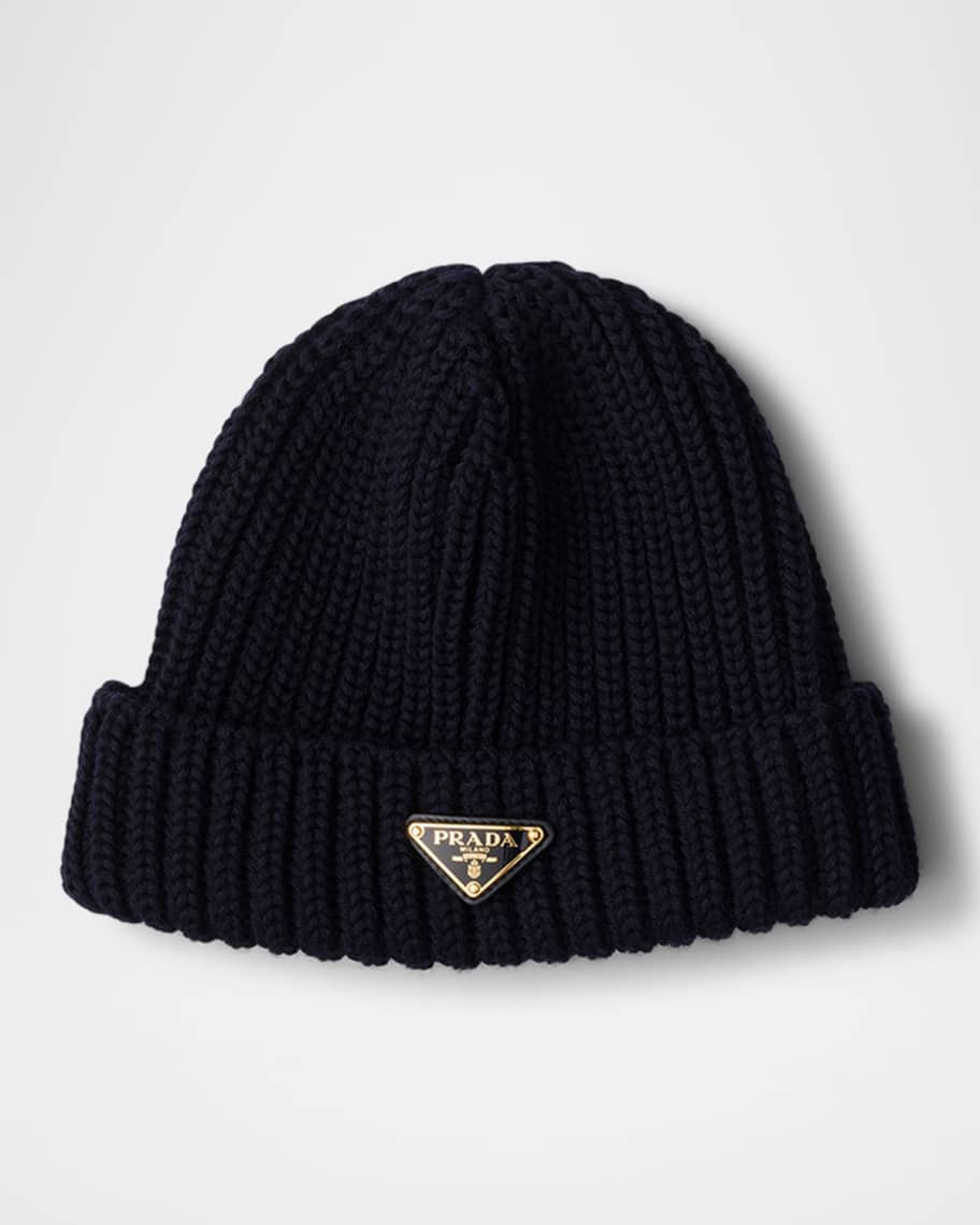 Prada Knitted Virgin Wool Beanie | Neiman Marcus