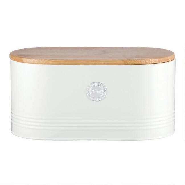Typhoon Living Steel Bread Bin with Bamboo Lid | World Market