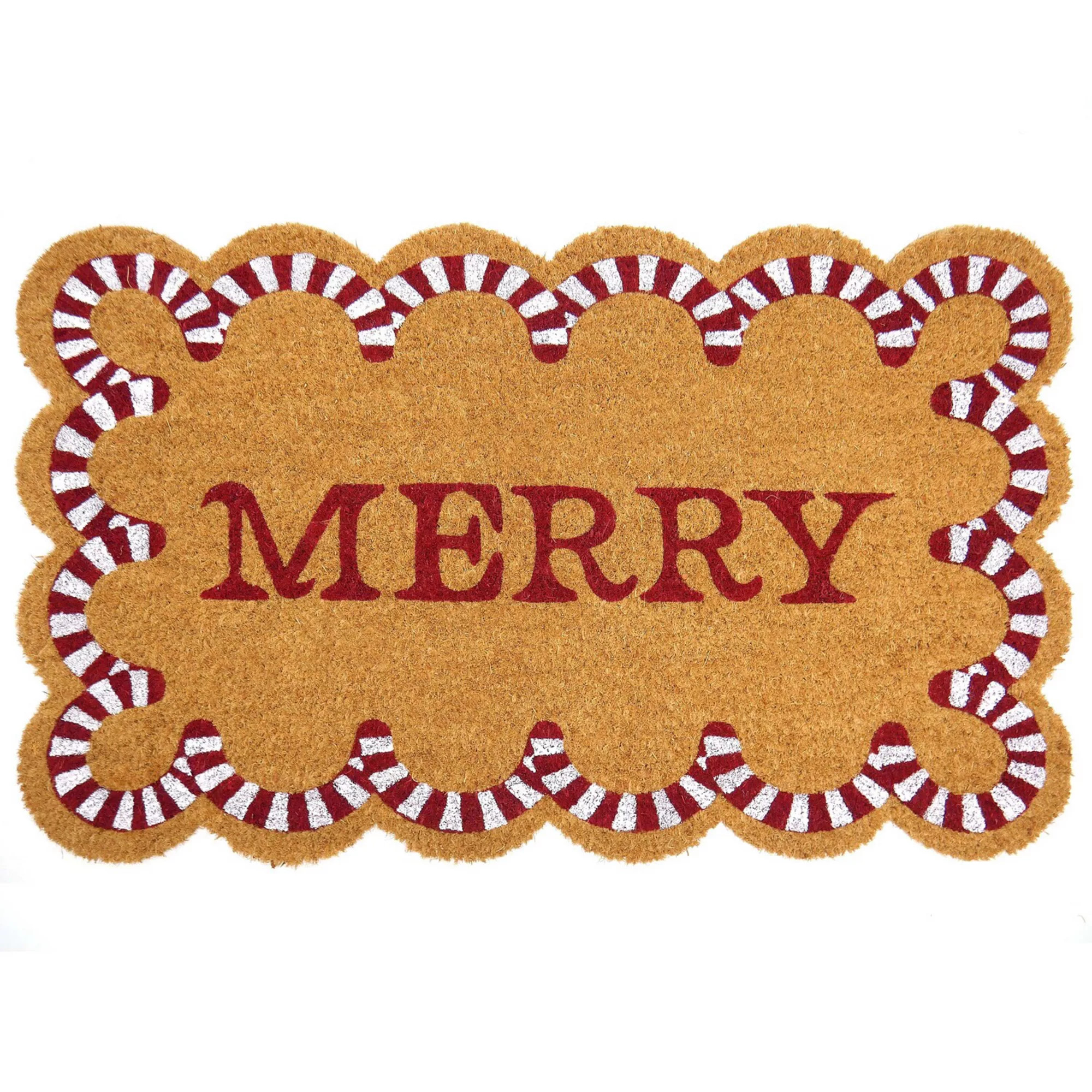 St. Nicholas Square® Scallop Candy Merry Coir Doormat, Red | Kohl's