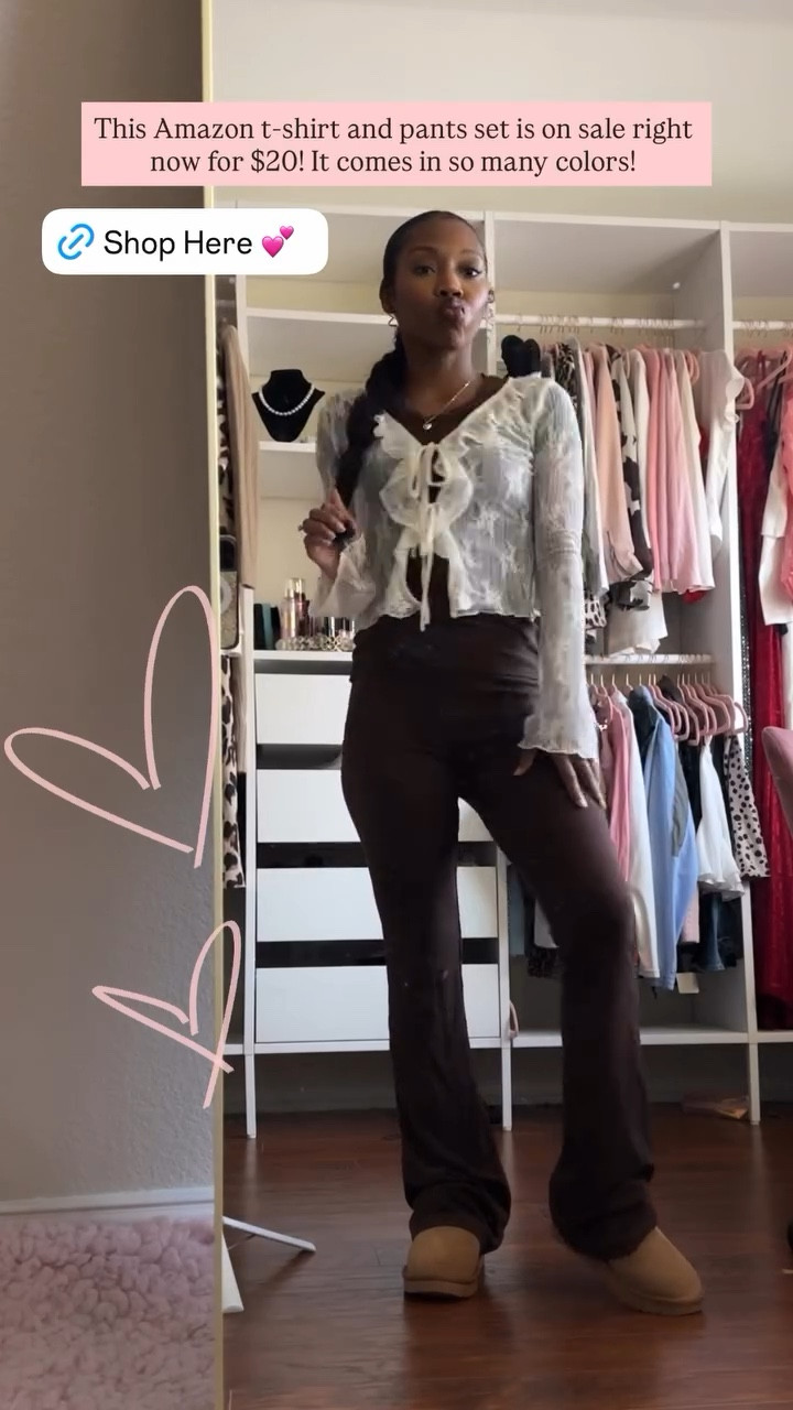 This Amazon t-shirt and pants set is on sale right now for $20! It comes in so many colors!

#LTKSaleAlert #LTKFindsUnder50 #LTKPetite