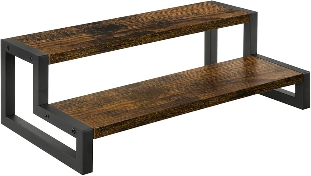 YINMIT Tiered Display Stand Riser Shelf, Wooden Spice Rack Organizer for Countertop, 2 Tier Kitch... | Amazon (US)