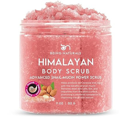 Natural Himalayan Salt Body Scrub - with Lychee Oil and Snail Mucin, Exfoliating Salt Scrub to Ex... | Amazon (US)