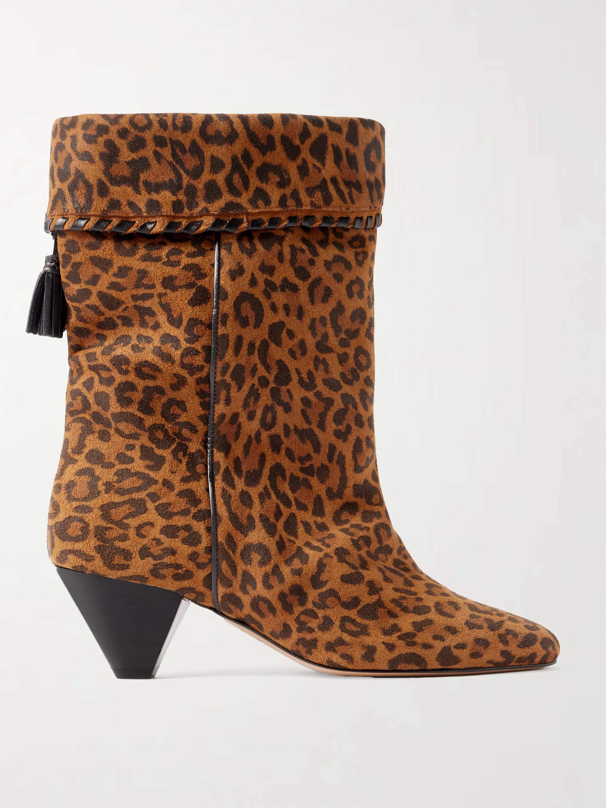 Dalby tasseled leather-trimmed leopard-print suede ankle boots | NET-A-PORTER (UK & EU)