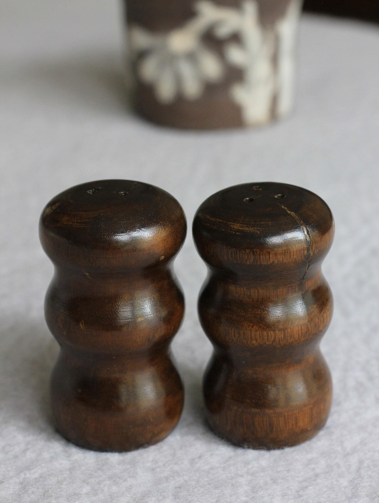 Vintage Ripple Solid Wood Salt and Pepper Shakers, MCM, 1970s - Etsy | Etsy (US)
