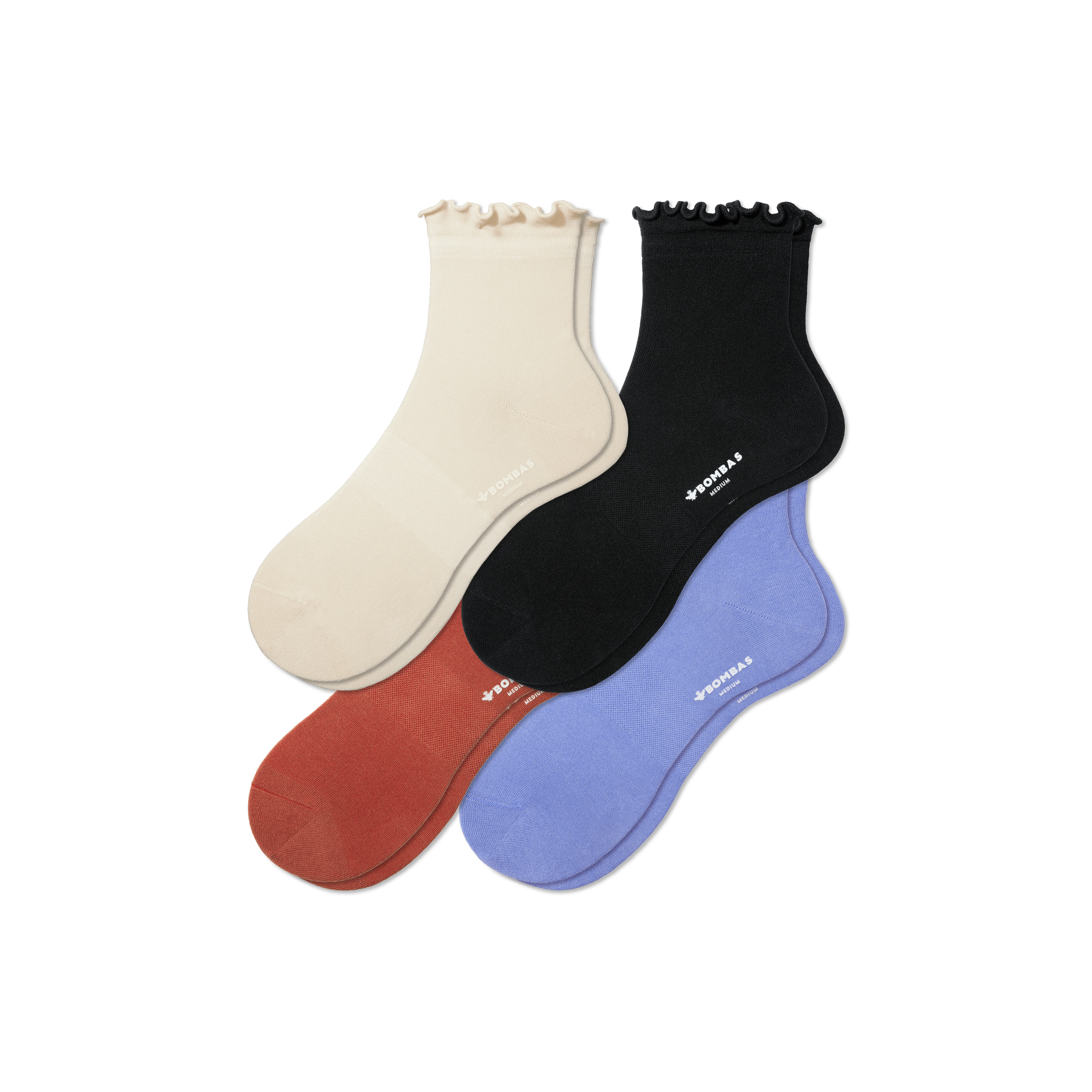 Women's Lightweight Frill Quarter Sock 4-Pack | Bombas