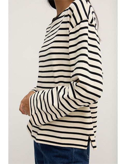 Assembly Label Devon Jersey Crew Ink/white | David Jones | David Jones (Australia & New Zealand)