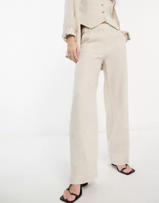 & Other Stories linen mix tailored pants in beige - part of a set | ASOS (Global)