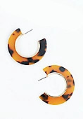 Tortoise Resin Hoop Earrings | Maurices