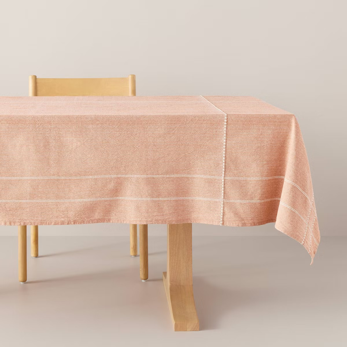 Textured Stripe Border Rectangular Tablecloth Rust - Hearth & Hand™ with Magnolia | Target