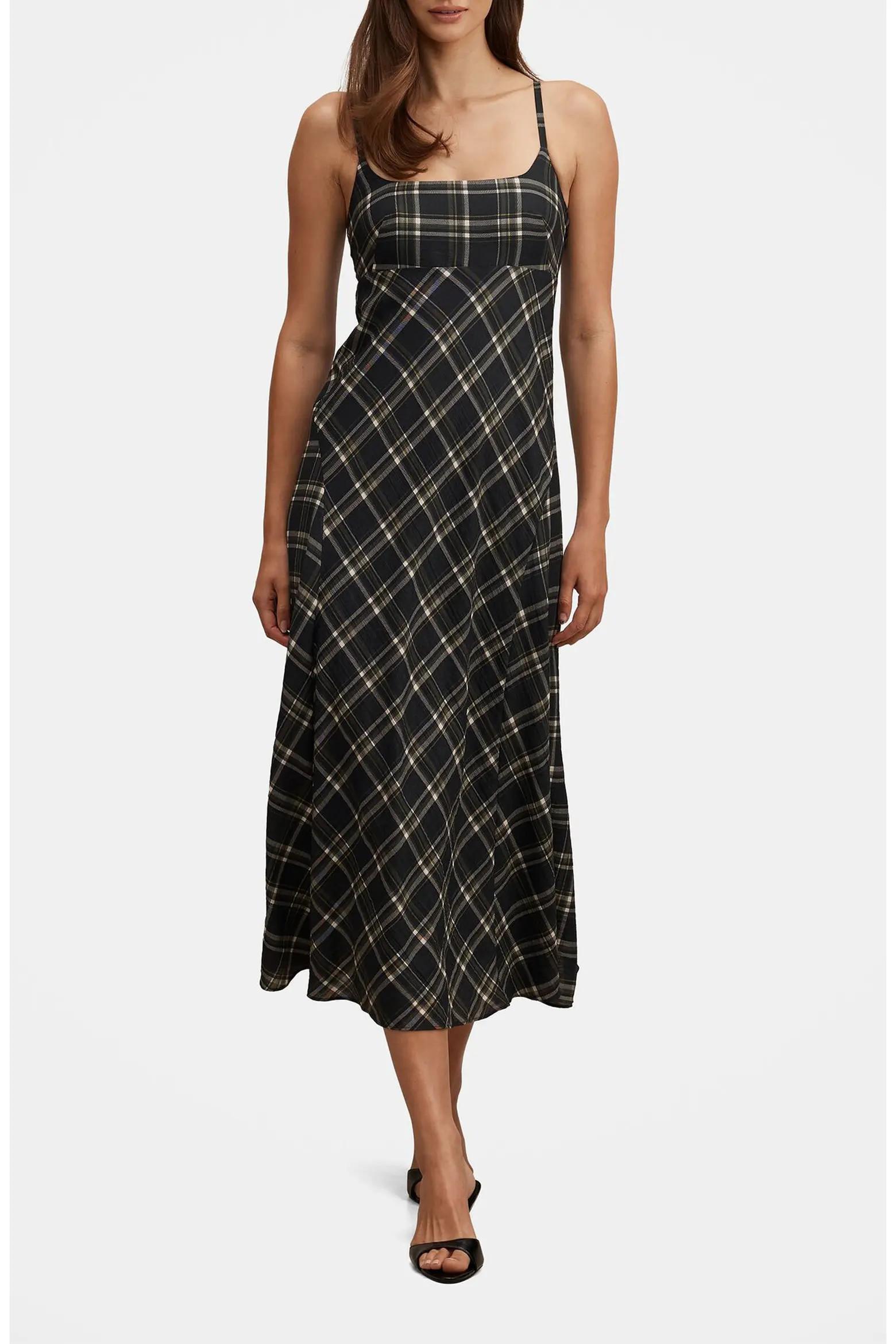 Harley Check Godet Midi Dress (Women) | Nordstrom | Nordstrom