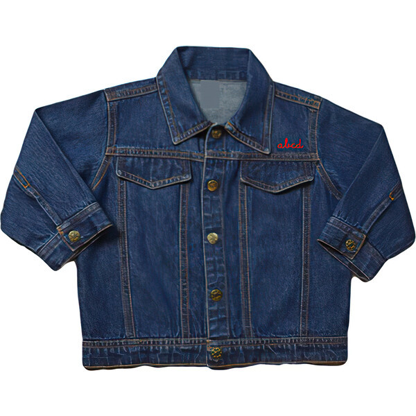 Baby Front Embroidery Denim Jacket, Medium Blue | Maisonette
