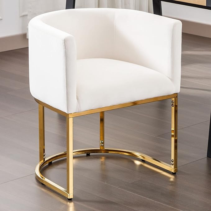 VESCASA Velvet Upholstered Dining Chair with Barrel Back, Mid Century Modern Padded Restaurant Ch... | Amazon (US)