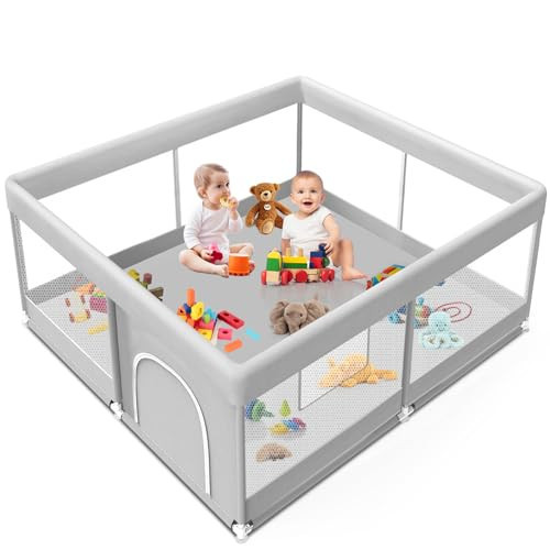 Baby Playpen 50x50 Inch, Playpen for Babies and Toddlers Baby Playpen Fence Playard Activity Center, Without MAT Included | Amazon (US)