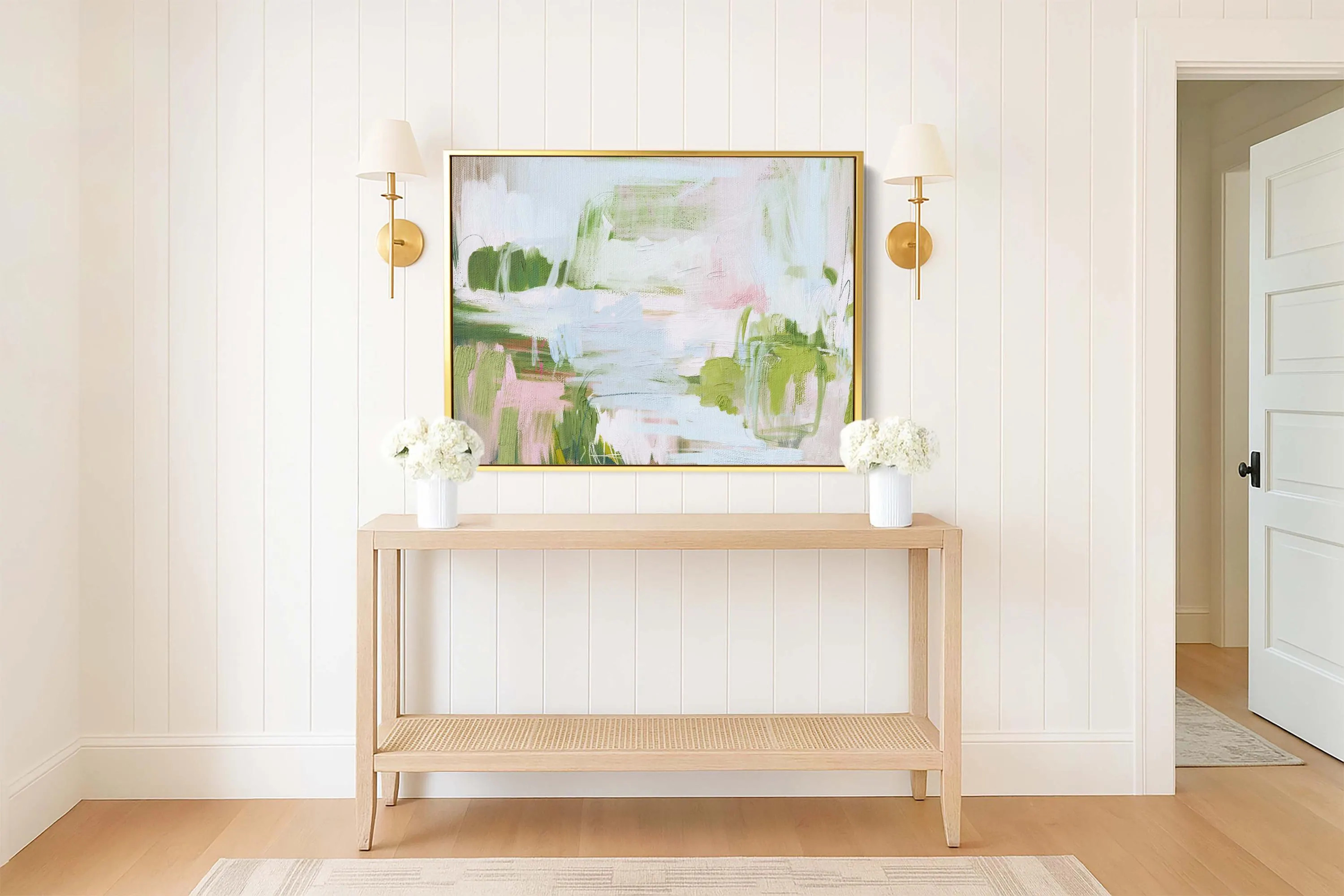 Colorful Abstract Wall Art: Blue and Green Large Room Decor, Grand Millennial Painting Print | Etsy (Global)