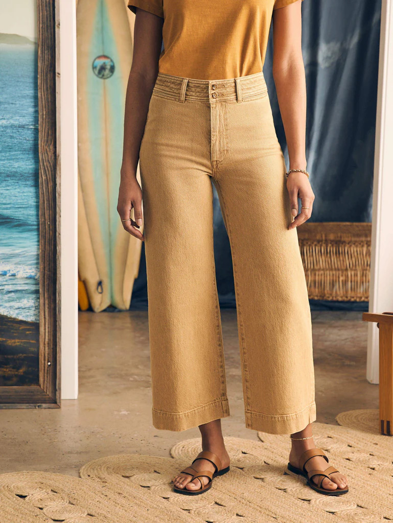 Harbor Crop Jean - Gilded Sand Wash | Faherty