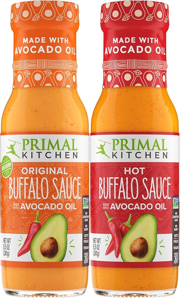 Primal Kitchen No-Dairy Buffalo Sauce Variety 2-Pack, Made with Avocado Oil and Real Ingredients,... | Amazon (US)